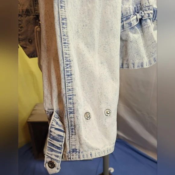 VTG 80s 90s Andy Johns Women's Acid Wash Oversized Jean Jacket Sz L EUC - Picture 7 of 11